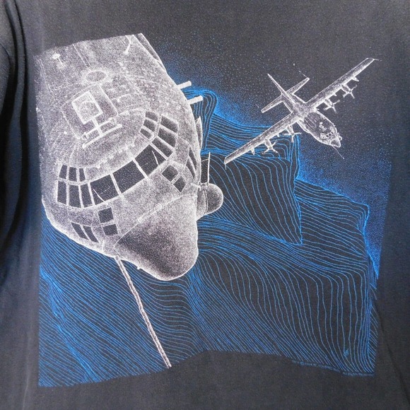 Vintage 80s Fighter Jet C-130 Hercules Faded Shirt Adult XL Single Stitch RARE - Picture 3 of 12